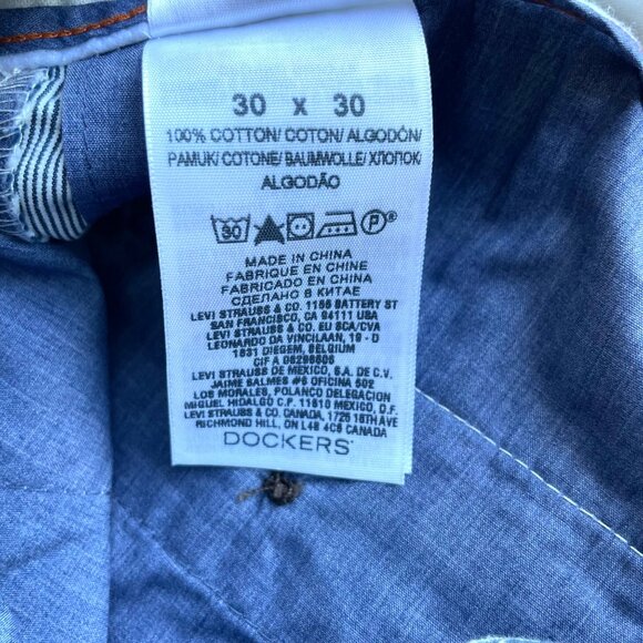 Dockers Pacific Field Khaki Classic Fit Flat Front Pants 30x30 Striped Casual - Picture 6 of 12